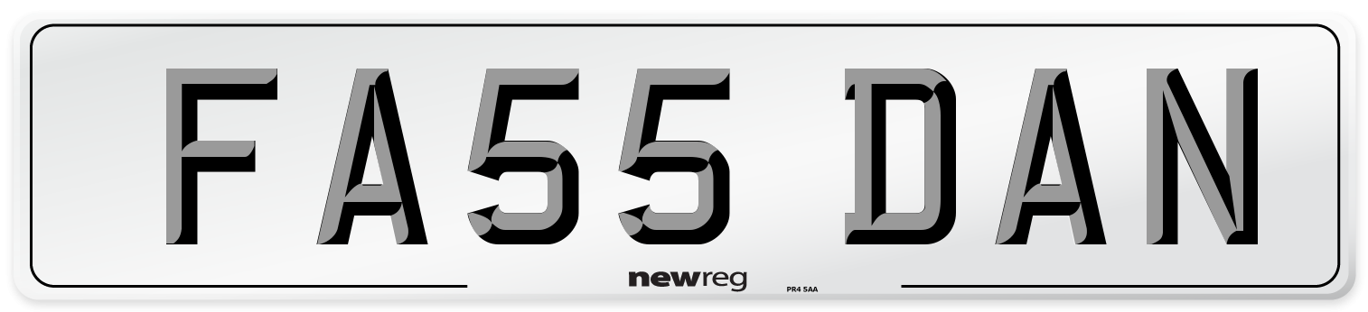 FA55 DAN Number Plate from New Reg